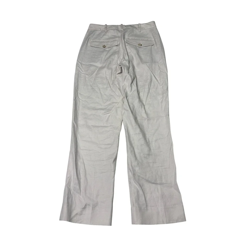 Babaton Aritzia Linen Blend Pleated Trousers Beige Women Size 0 W26‎ L25